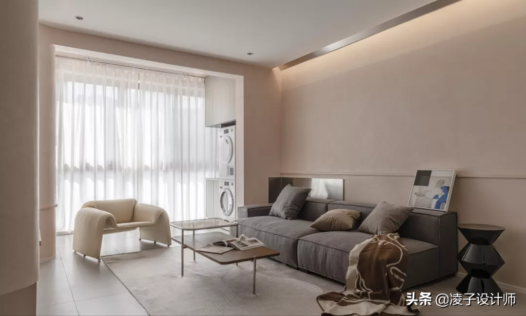107㎡简约柔和粉色美宅，一进门，温柔浪漫的气息就扑面而来