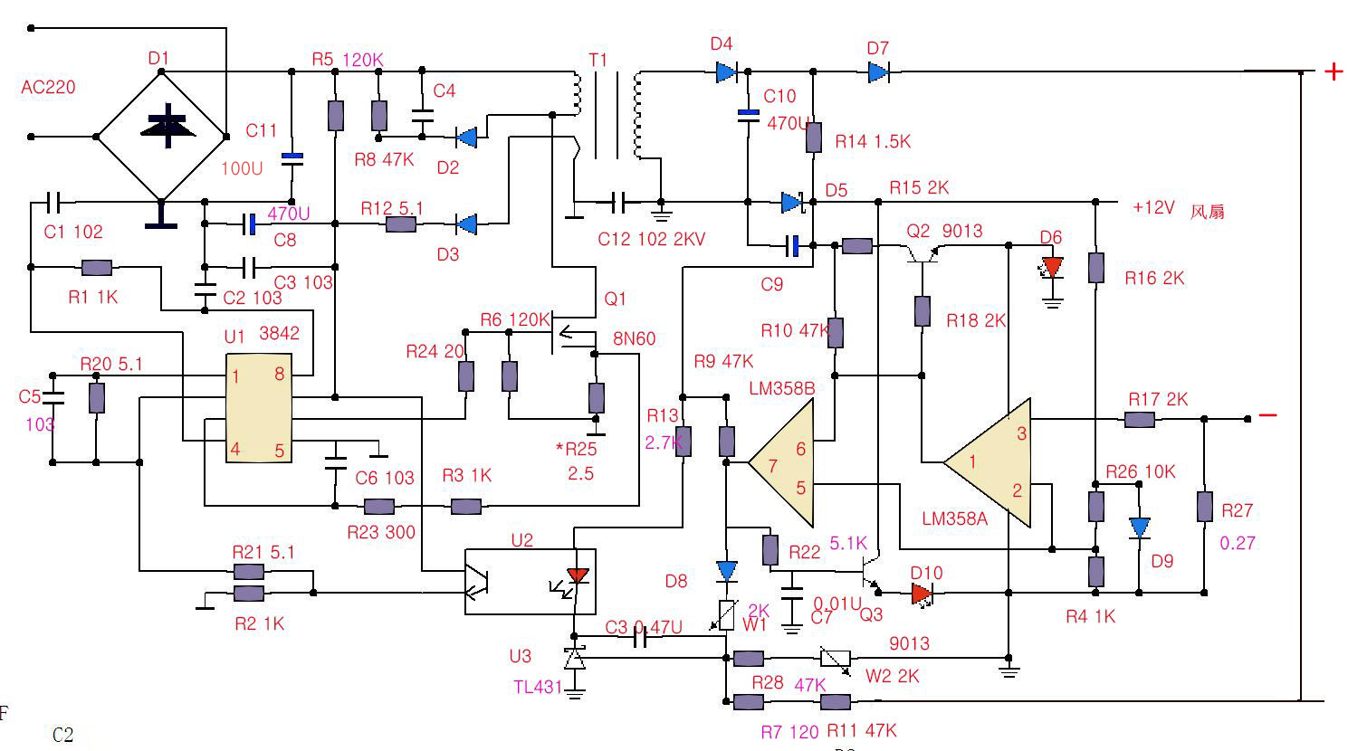 充电器指示灯电路图原理-42v电动车充电器工作原理 - 基础电路