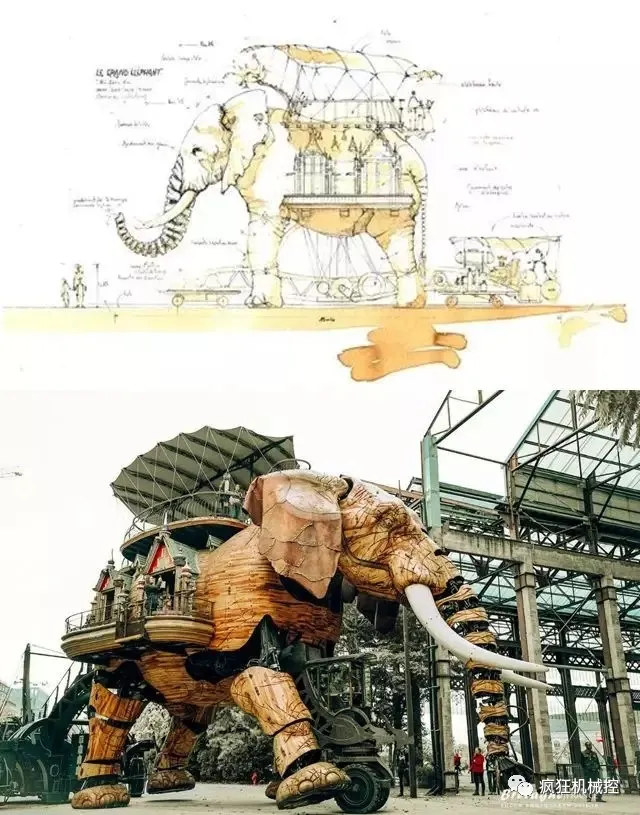 机器时代的梦想制造者，12米高的机械巨象重50吨，能载50人前行