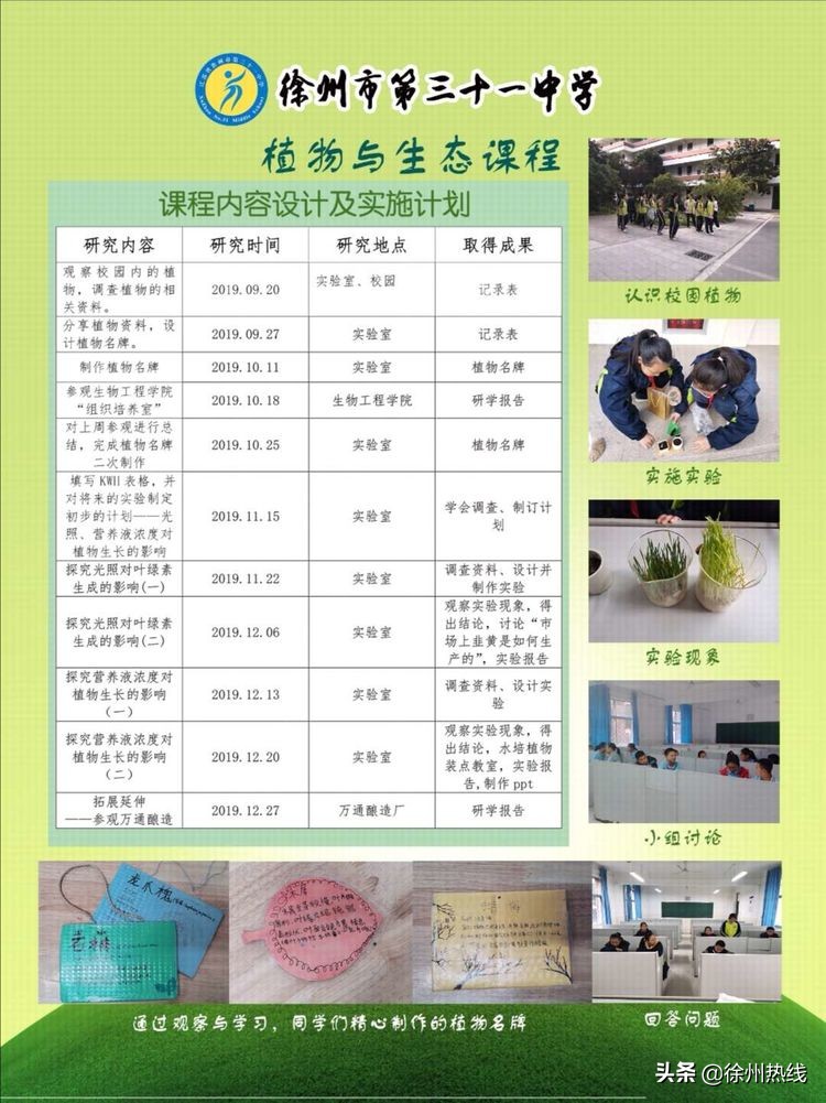 徐州三十一中举行江苏省首批初中生物学科发展示范中心启动仪式