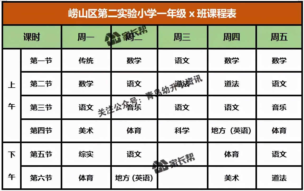 青岛「公办+民办小学」作息时间表及课程表汇总