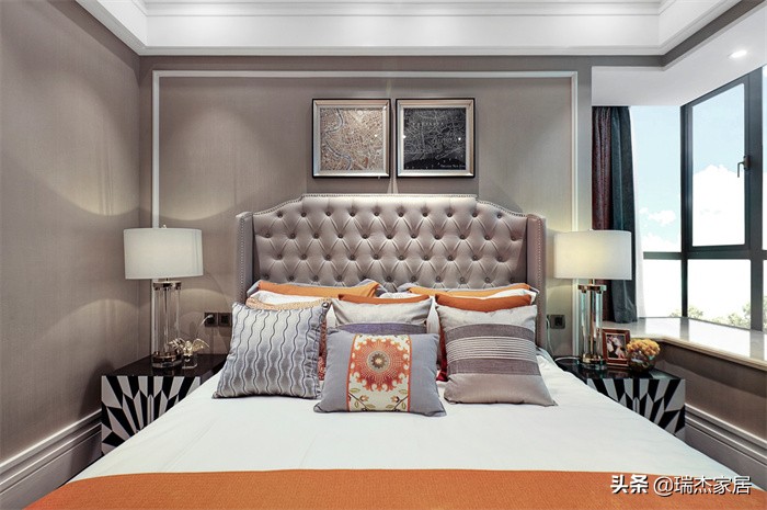 现代风装修，橘色+蓝色经典搭配，让家与众不同