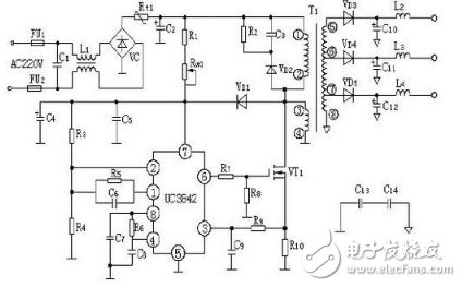 One article understands the switching power supply circuit composed of UC3842