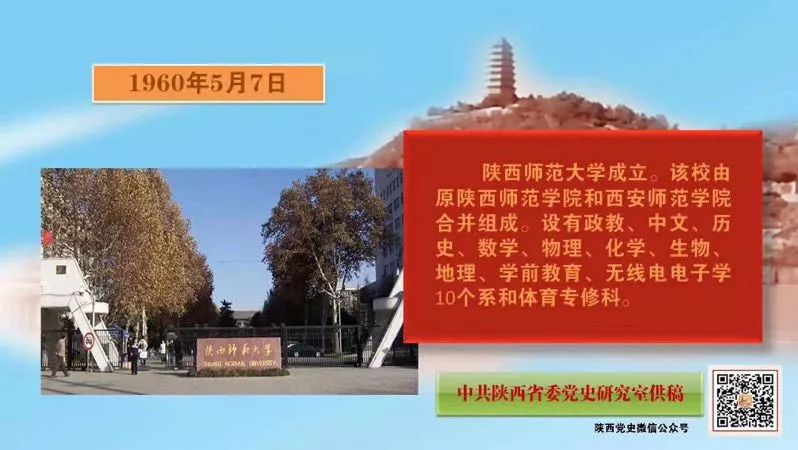 1960年5月7日，陕西师范大学组建成立！