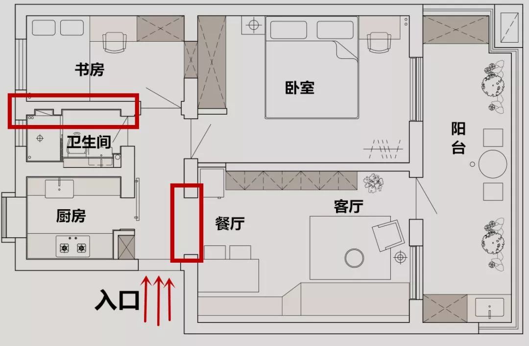 60㎡旧房大改造，2㎡的小卫生间干湿分离，还有超大阳光房