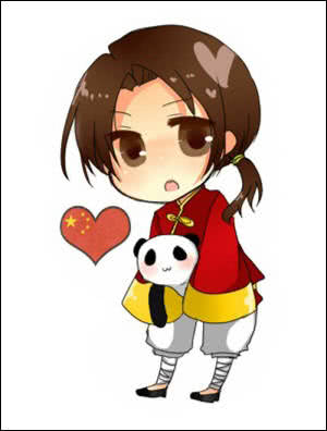 这个中国国旗的形象让他们想起了著名国家拟人漫画《黑塔利亚》中的