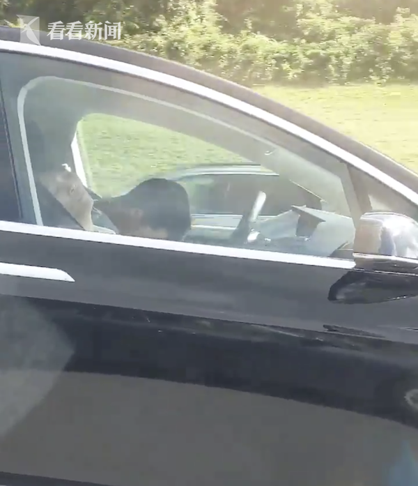 又一起！特斯拉在高速自动驾驶 司机乘客在车里呼呼大睡