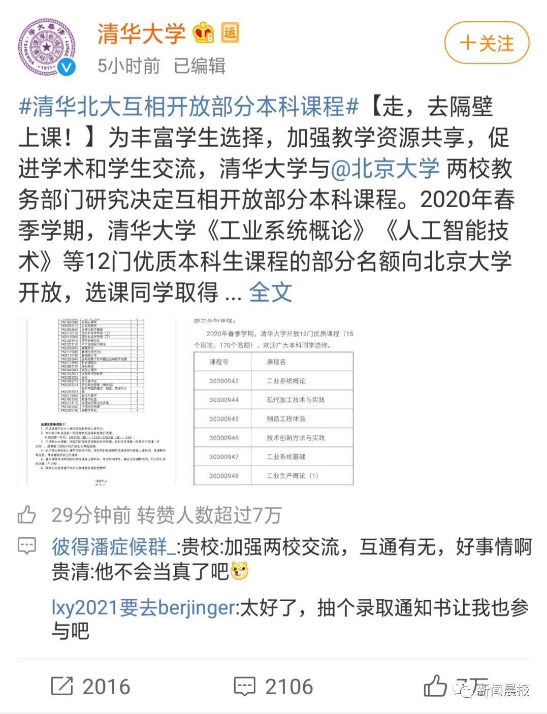 清华北大一个操作冲上热搜！网友：说好的相爱相杀，你们却联姻了