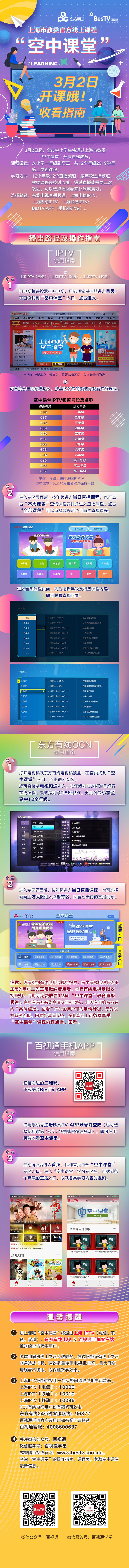 百视通tv官网(大小屏成黑板 百视通IPTV上海中小学空中课堂指南一图看懂)