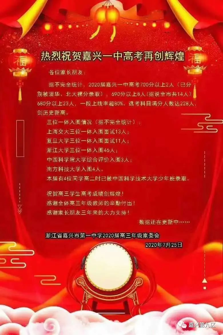 嘉兴高考“开挂”？状元707分简历牛爆了，一中一本录取率超80%