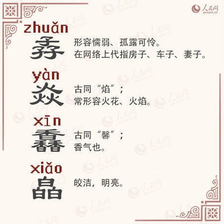 馫龘飝鱻灥麤靐飍朤淼馫譶龘灥靐馫(涨知识 加强版“三叠字”，你会念吗？)