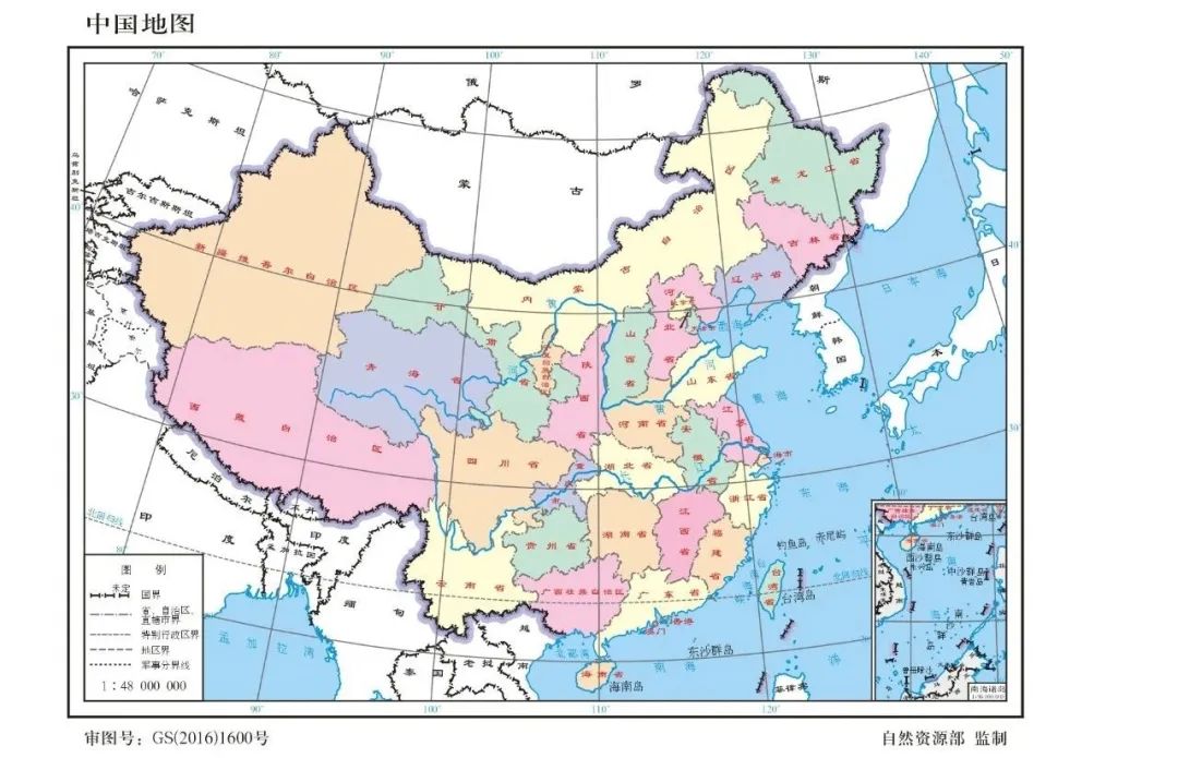 中国地图各省分布图，最新版标准中国地图发布