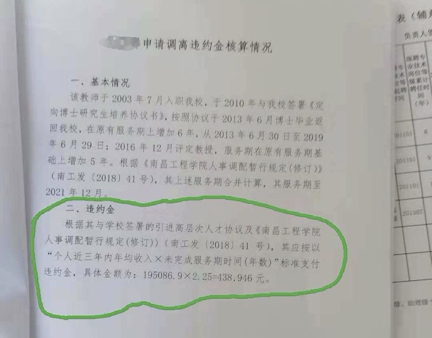 高校副教授离职被索赔违约金,高校副教授离职被索赔违约金上衣