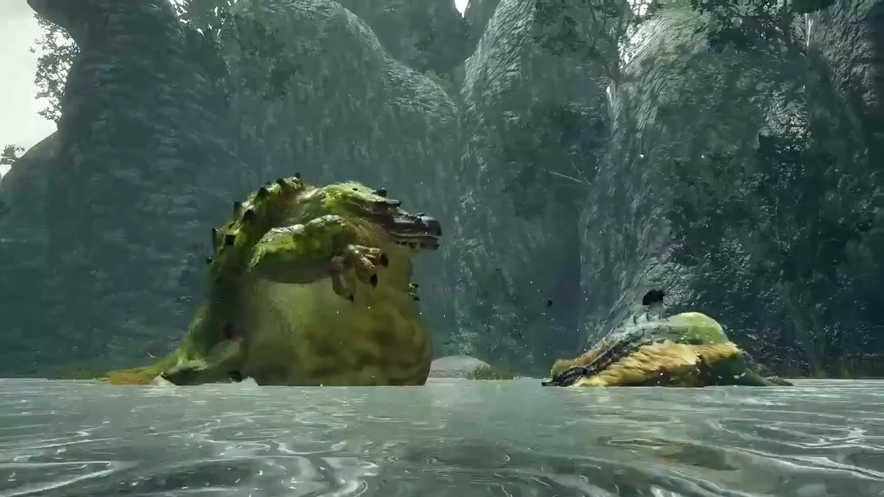 《怪物猎人：崛起》河童蛙与青熊兽争夺地盘动画公开 太萌了