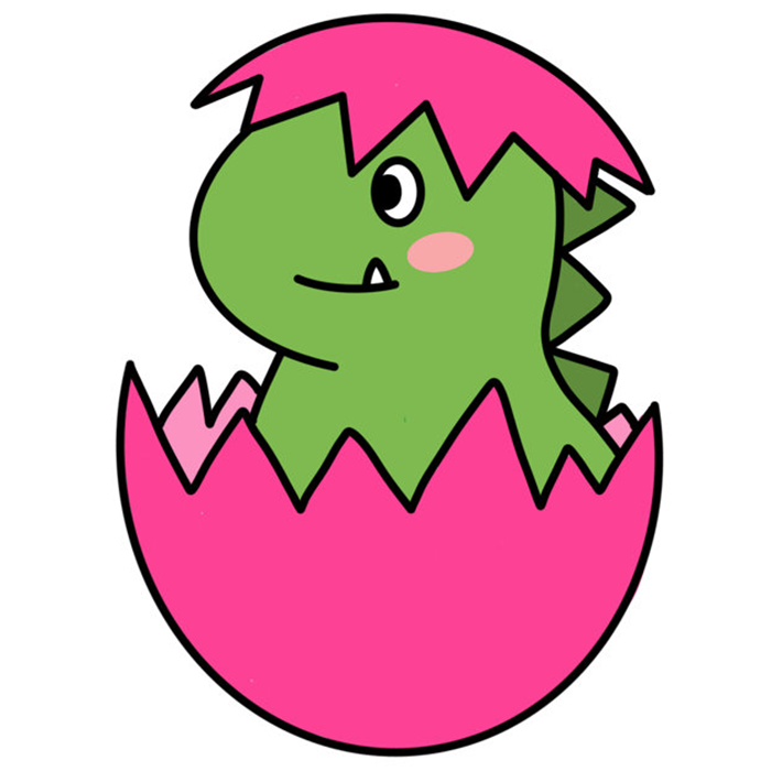 萌萌的恐龙怎么画,恐龙蛋宝宝简笔画教程