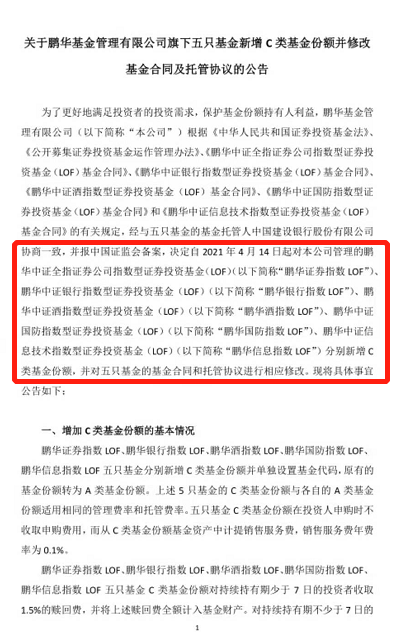 招商白酒指数基金增加了C份额，扩规模还是鼓励短线交易？