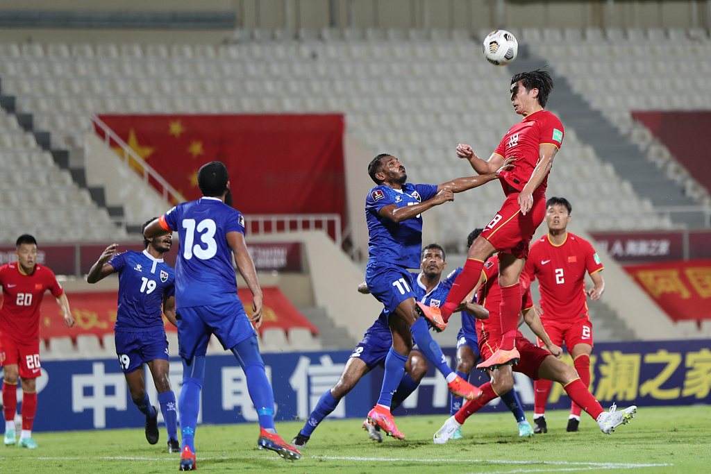 2021世预赛亚洲区A组次轮：中国男足5-0马尔代夫