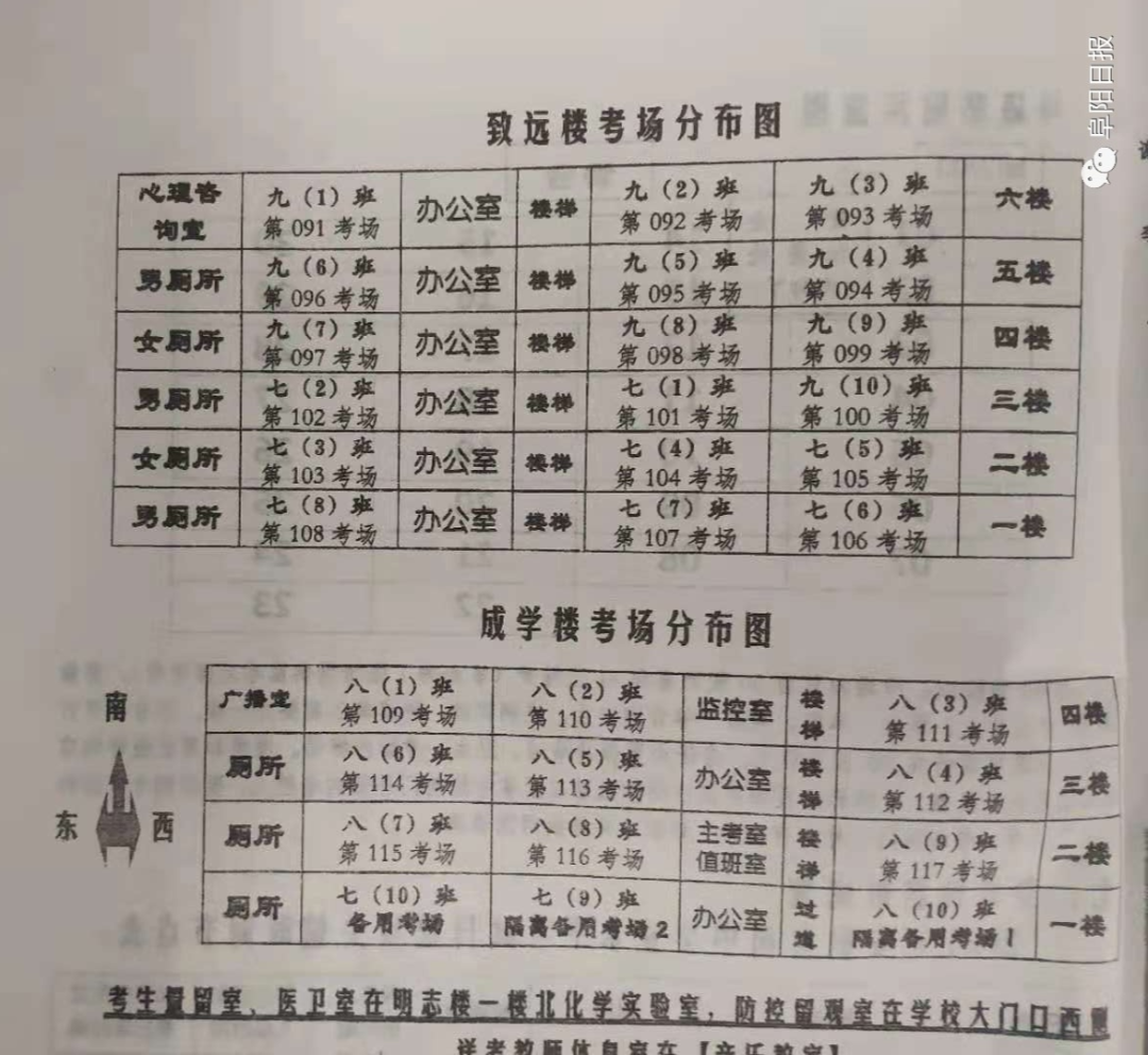 阜城三区中考考场分布图来了！专防“走失跑错”！