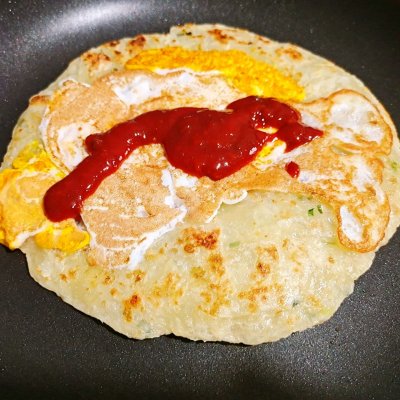 十分钟快手早餐之~豪华手抓饼舌尖上的养生美食