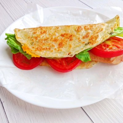 十分钟快手早餐之~豪华手抓饼舌尖上的养生美食