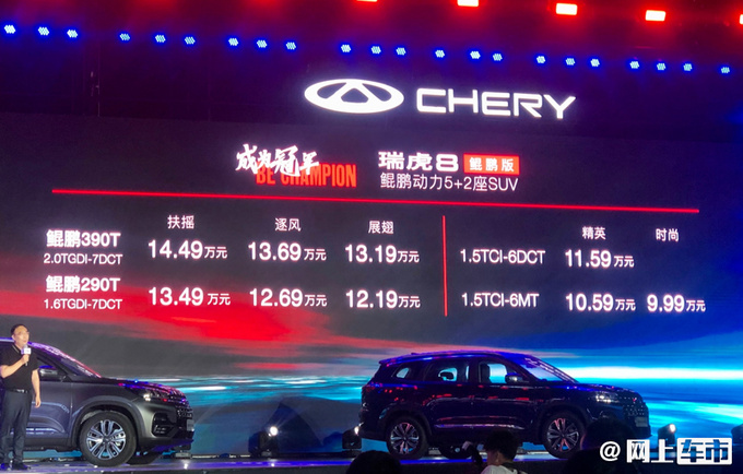 奇瑞新款瑞虎8 鲲鹏版上市，9.99万起，2.0T动力超大众，配置升级