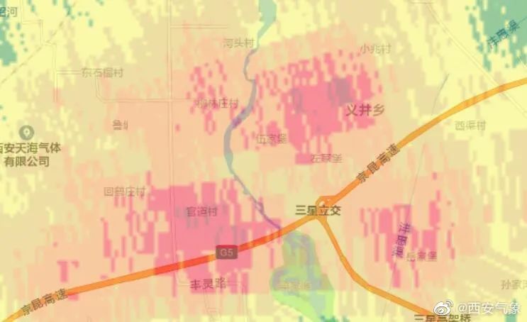 此刻，西安雨大到模糊！红色区域的市民请避雨！还有，这些区域将停电