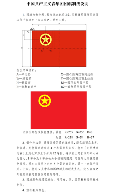 中国共产主义青年团团旗、团徽国家标准发布