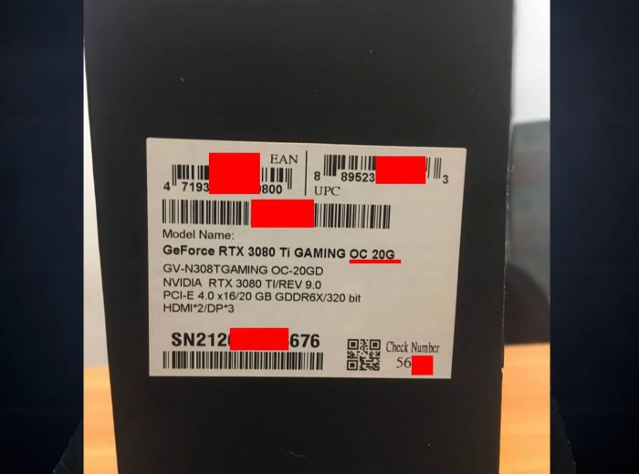 技嘉RTX 3080 Ti 20GB Gaming OC显卡现身俄罗斯 挖矿算力惊人
