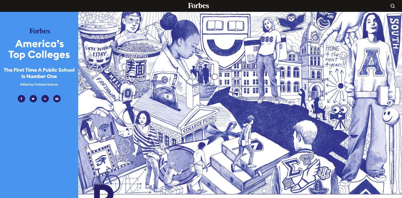 2021年福布斯美国大学排行榜公布，UCB第一