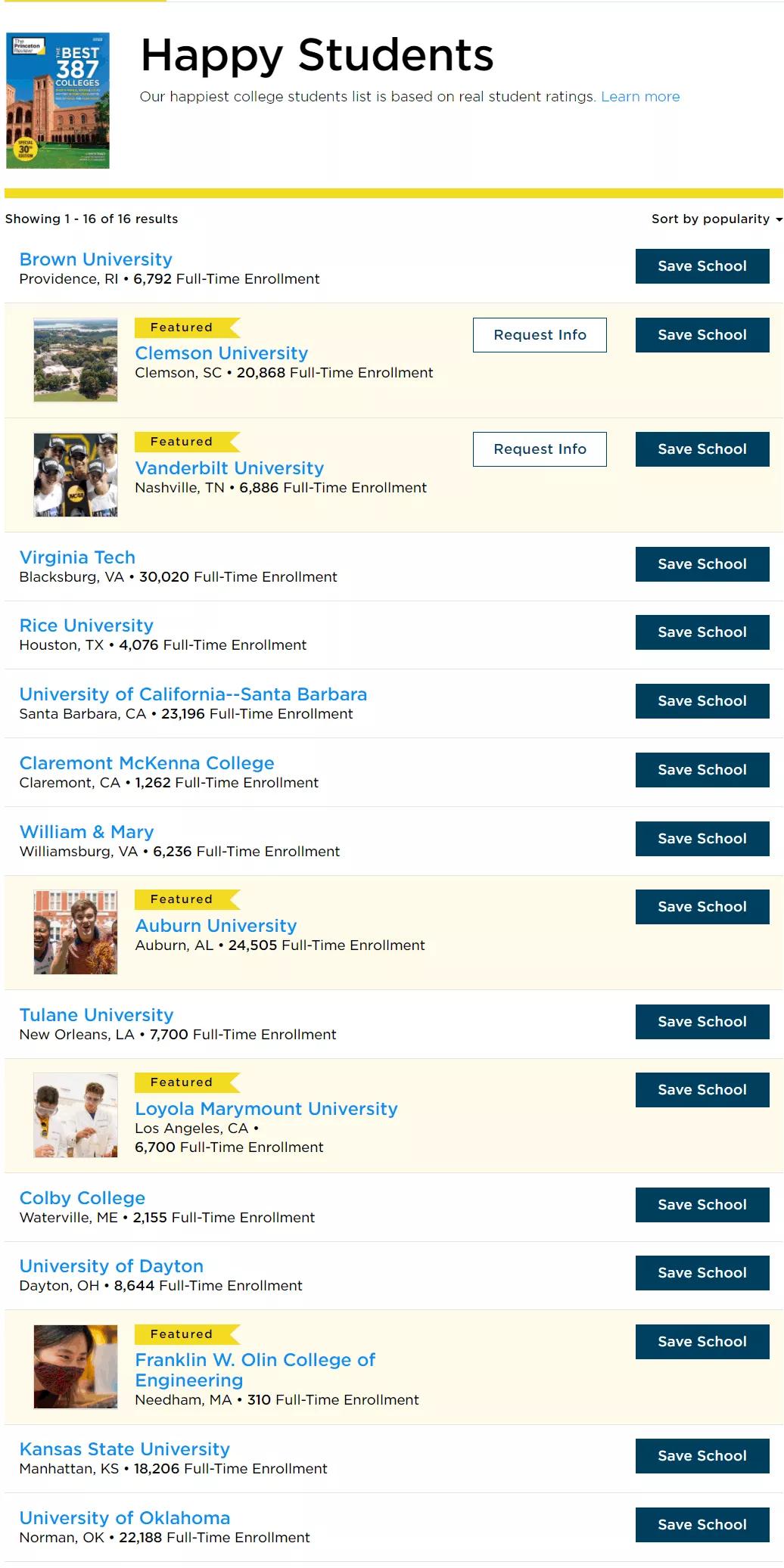 《普林斯顿评论》发布2021美国大学排名，看看美国学生眼中的“最佳大学”