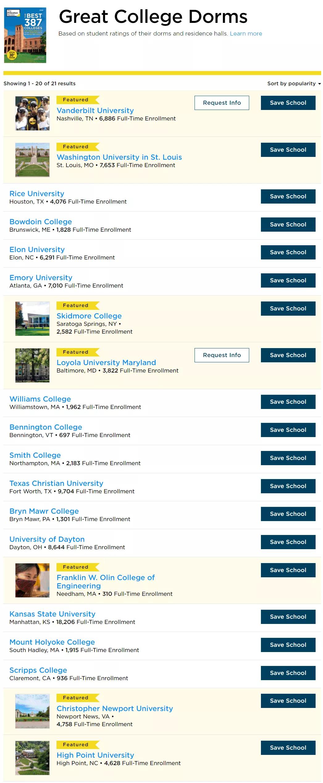 《普林斯顿评论》发布2021美国大学排名，看看美国学生眼中的“最佳大学”