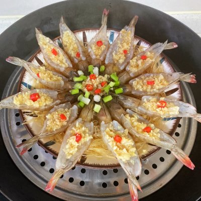 蒜蓉粉絲蒸蝦,蒜蓉粉絲蒸蝦蒸幾分鐘