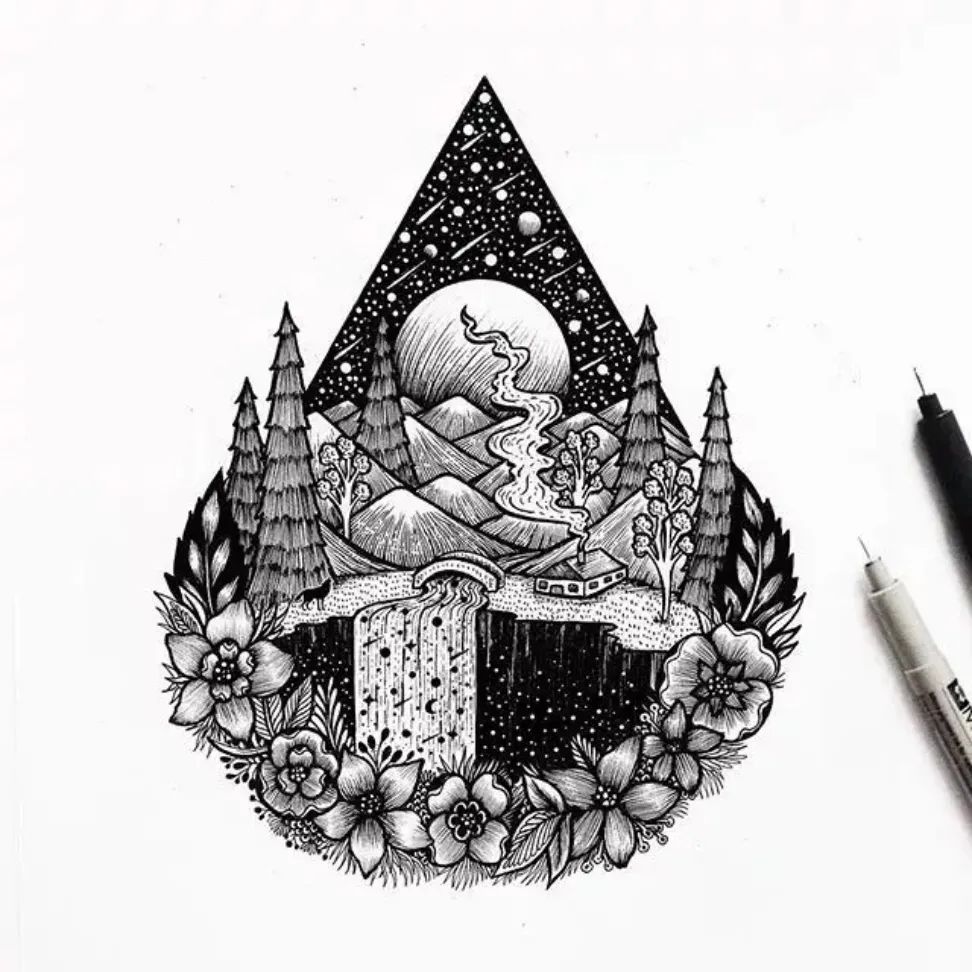 黑白线描画(黑白线描画简单)-我的快乐小窝