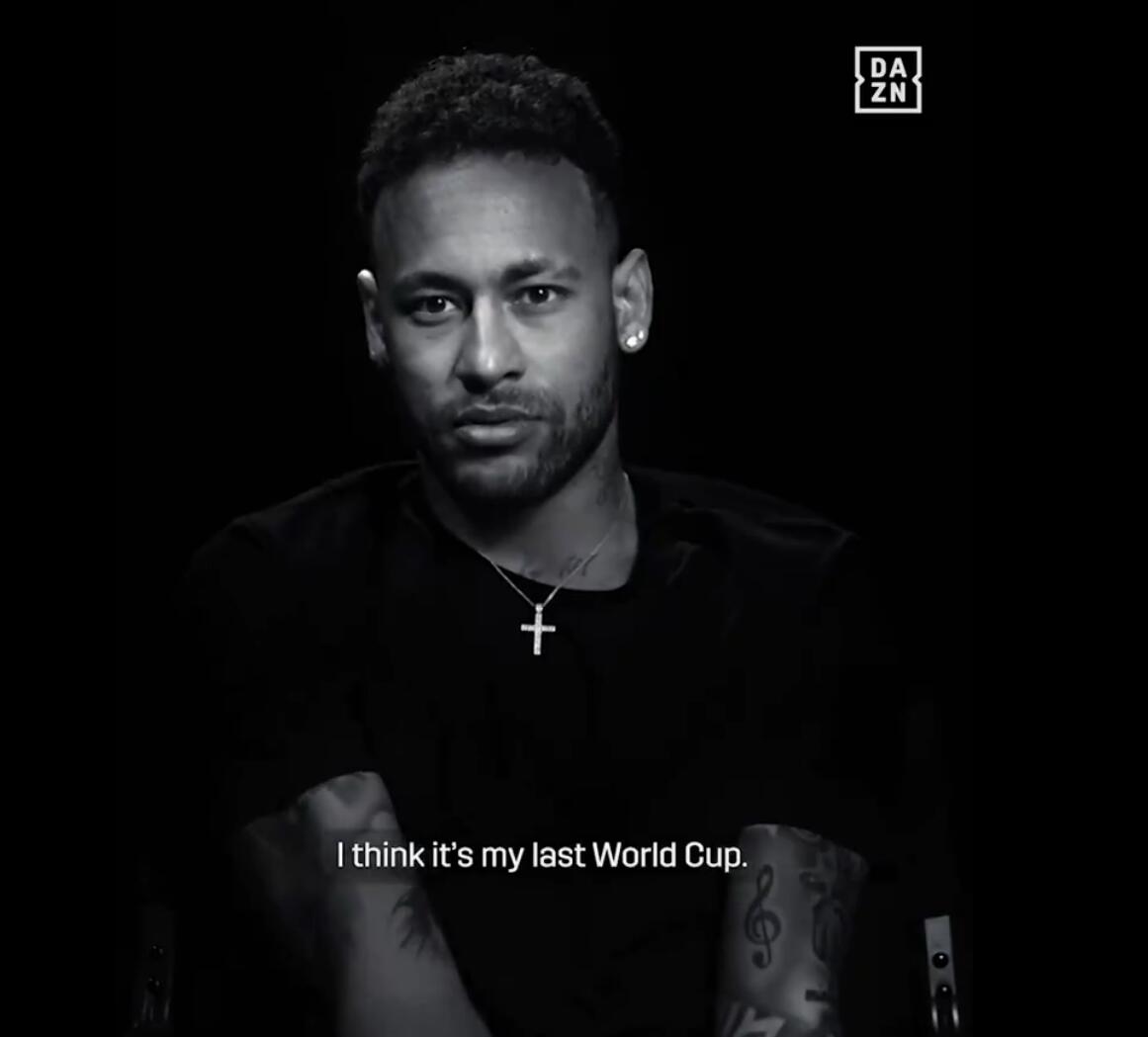 内马尔：明年是我最后一届世界杯 不知在足球上是否还有足够精力