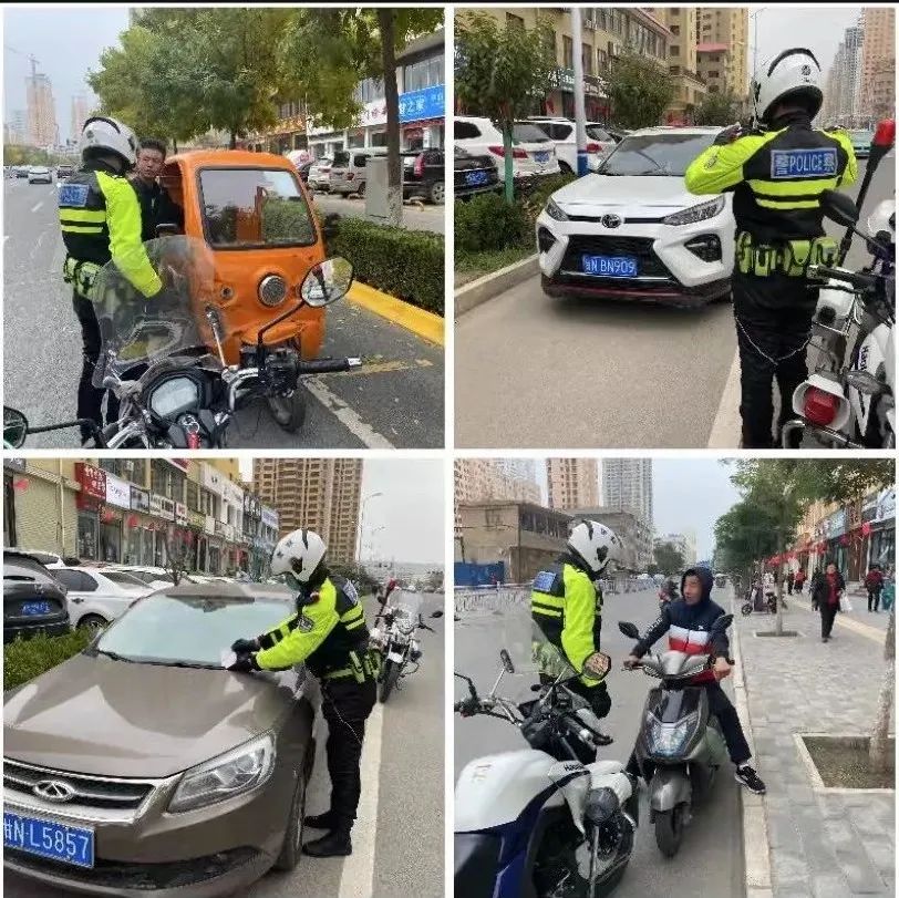 整治车辆乱停乱放 临夏公安交警在行动
