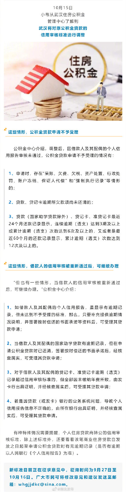 速看！武汉公积金贷款 将有调整