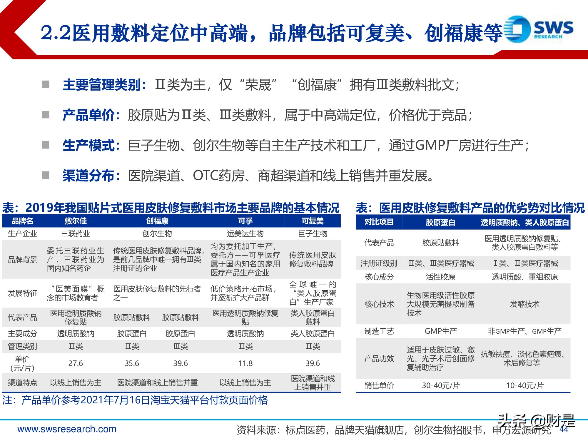 胶原蛋白行业深度研究报告：生物医药材料下一个风口