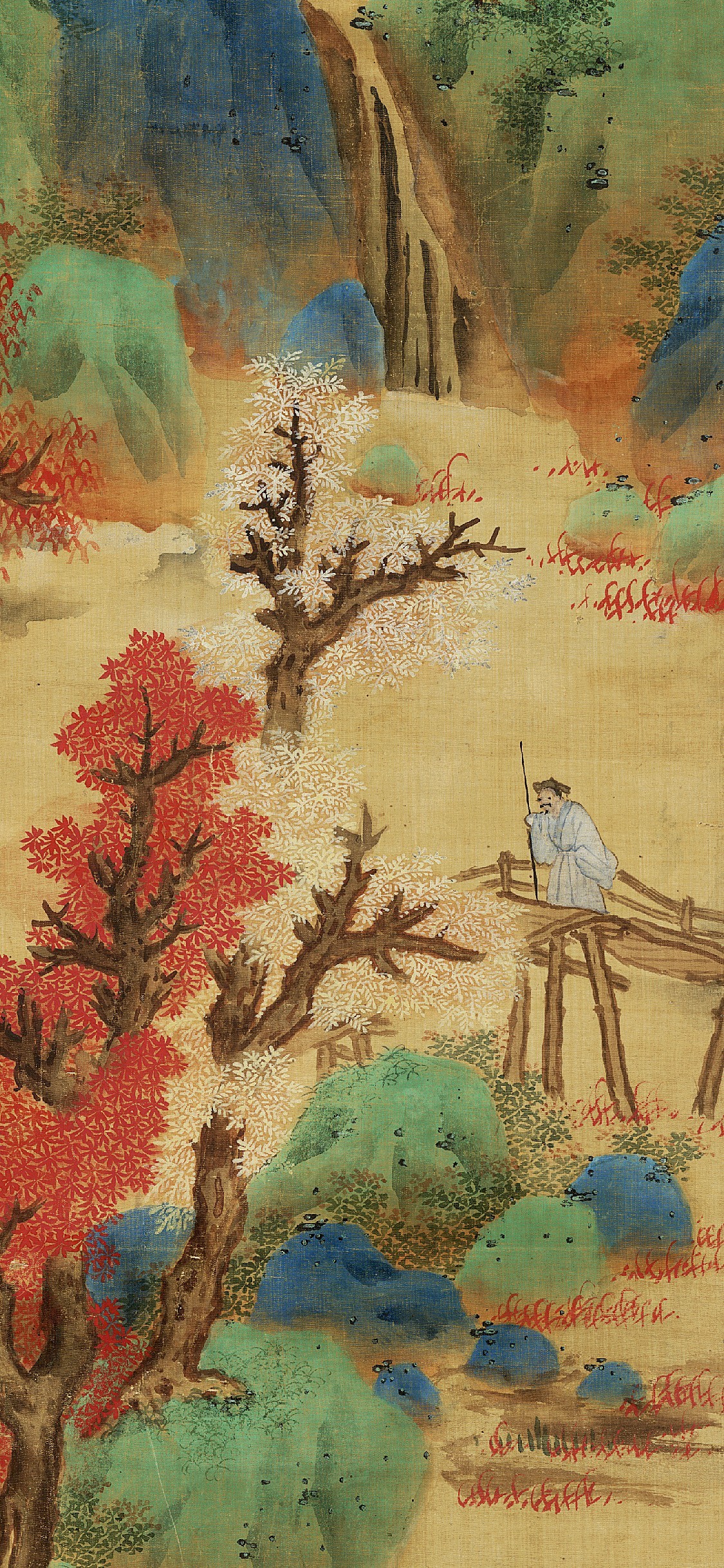 中国风壁纸“鱼儿相伴”，中国传统山水画壁纸