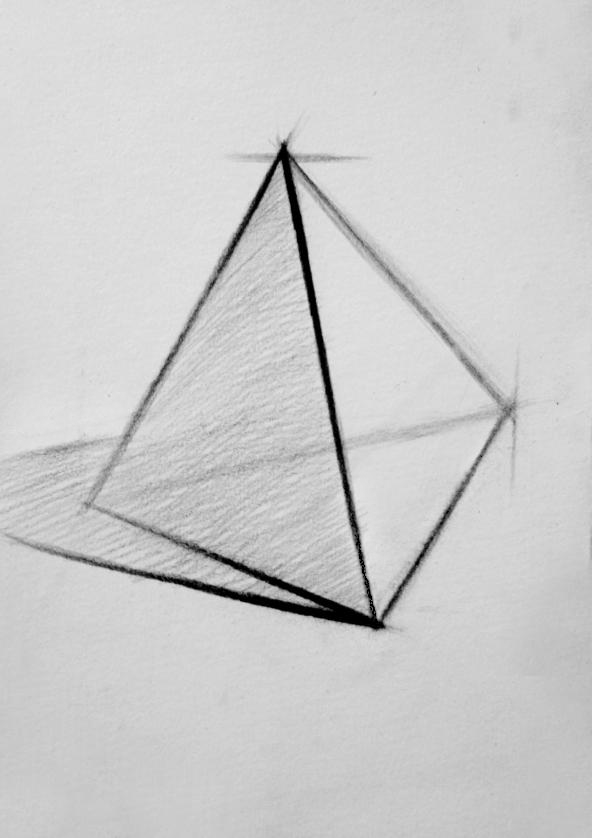 三角体素描图片步骤图片