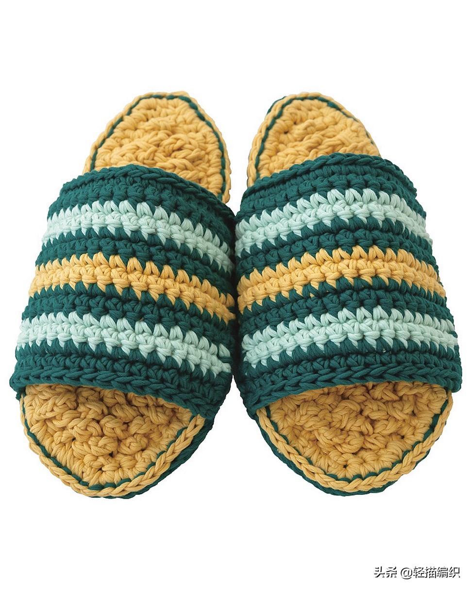 毛线拖鞋的钩法钩毛线拖鞋