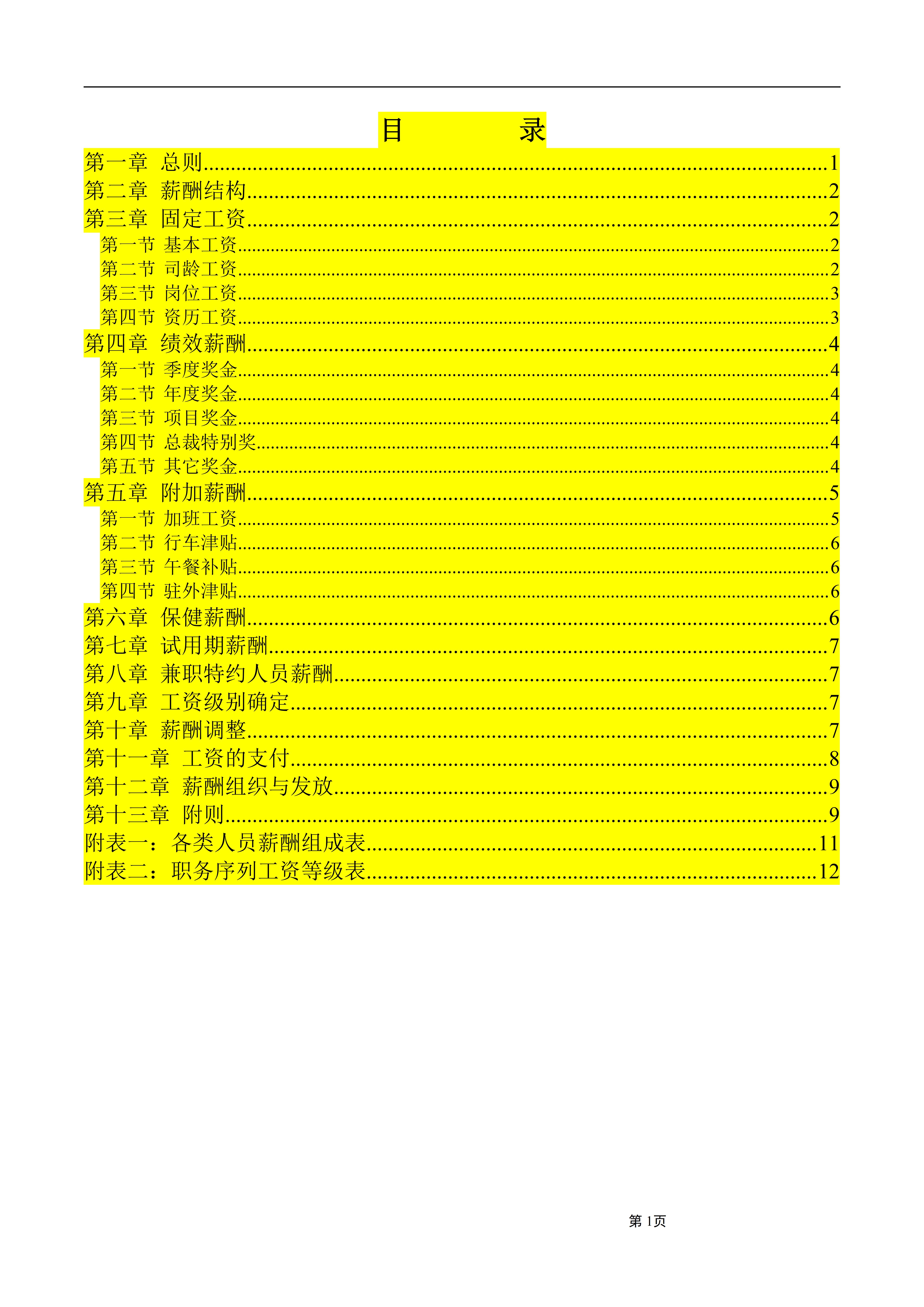 2021年最新xxx集团股份有限公司薪酬制度