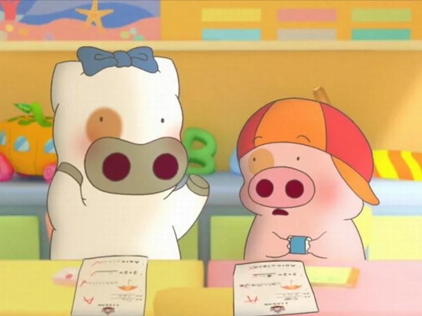 脑海里就突然浮现出来了一只可爱的小猪——麦兜想起了麦兜和啊may奶