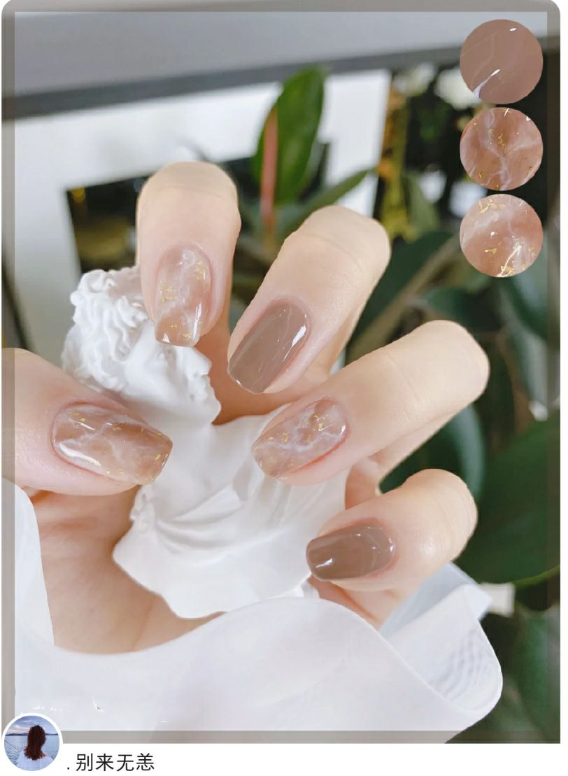 果汁也能涂在指甲上?9款冬日流心奶茶美甲,自己在家也能做