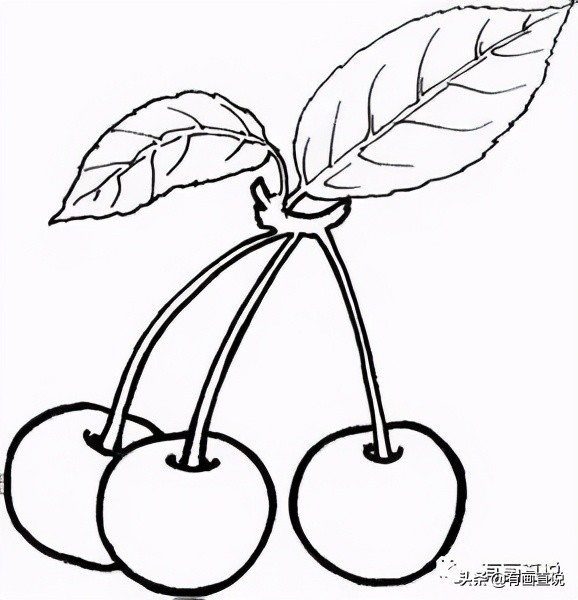 儿童画简笔画临摹素材52张：水果系列画法，收藏备用，在家学画画