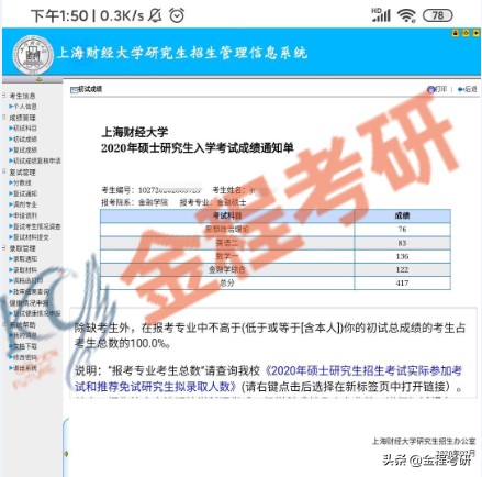 上海财经大学金融专硕（状元经验）