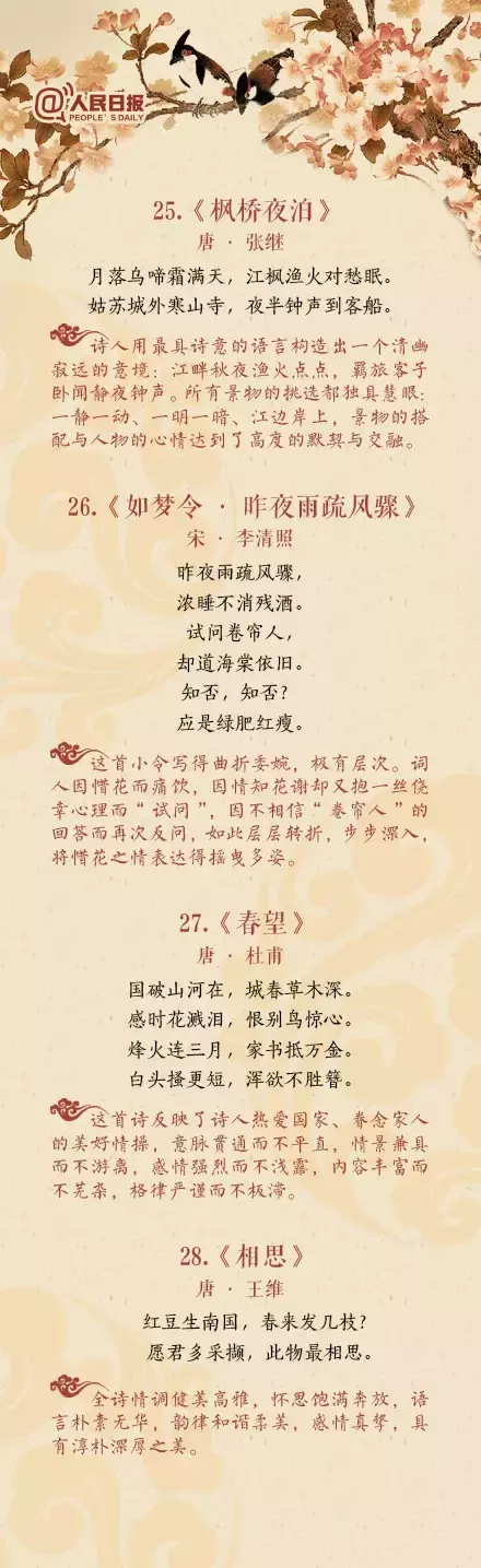 中国历史上高水平的40首诗词