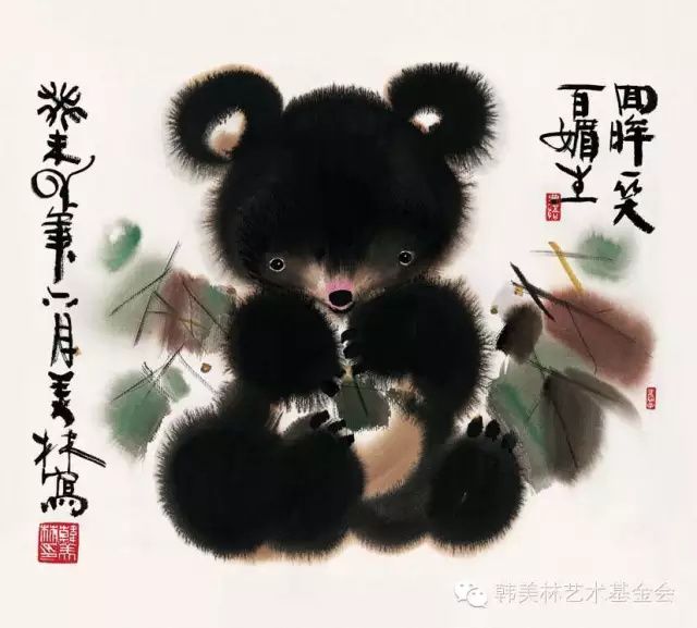 画奥运会的吉祥物有哪些(设计奥运吉祥物的韩美林老师国画作品，趣味，生动)