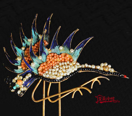 老点翠米珠凤钗