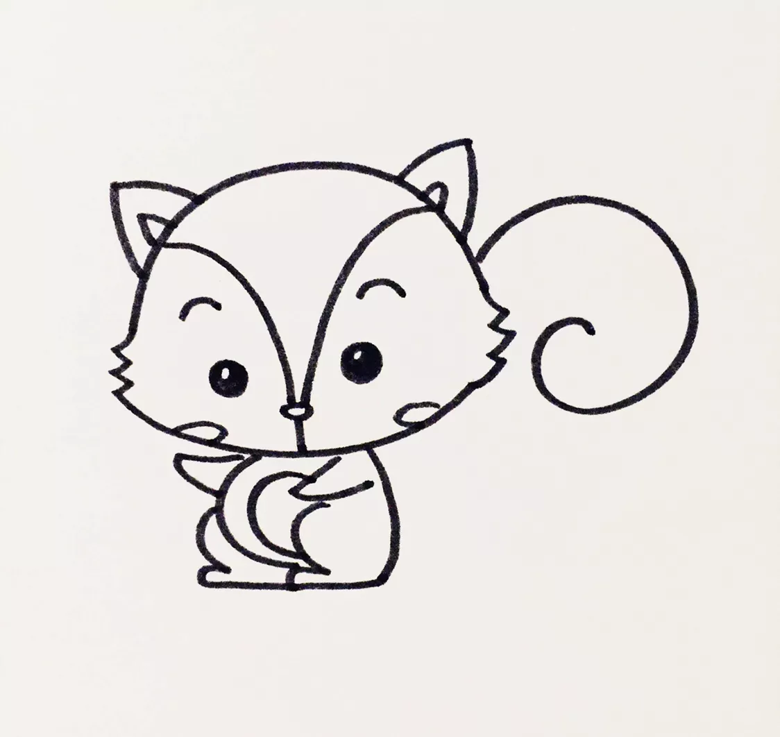 超可爱的小松鼠简笔画 - 制作系手工网