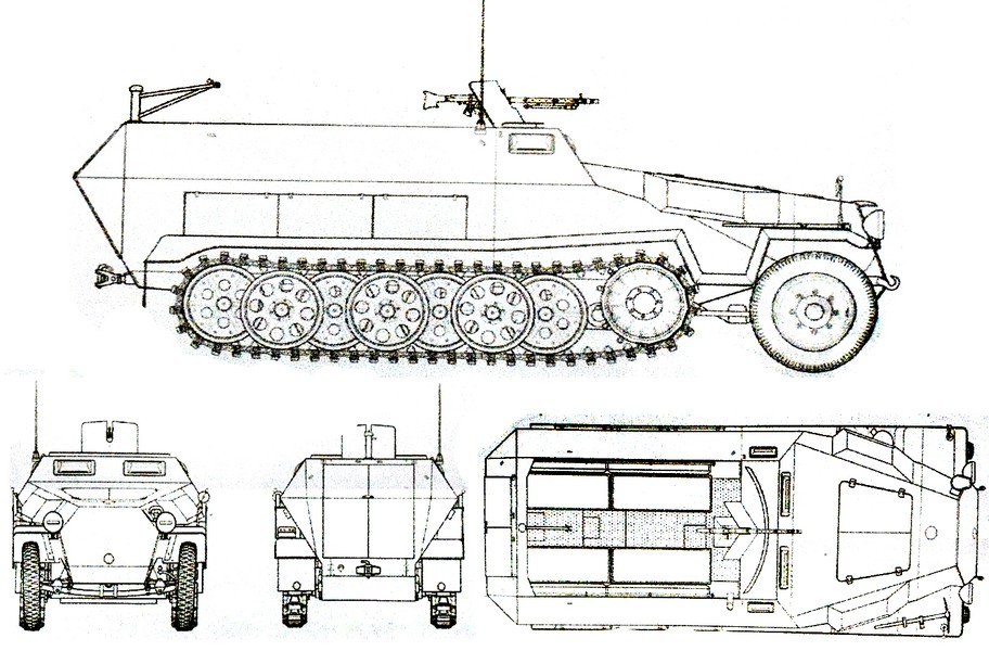 二战德国半履带装甲车之251/1型半履带装甲运兵车（二）